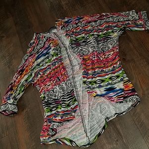Parker Avenue colorful print kimono 1X